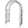 imageOutvita 7FT Garden Arch Arbor with Entry Door Heavy Duty Metal Arbour Archway Decorative Frame Stand Trellis with Ground Stakes for Wedding Ceremony Party Plant Climbing Rose Vines Patio Black3075 Pounds