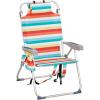 imageOutvita Backpack Beach Chair 5 Level Adjustable Positions Beach Chair with Back Storage Bag Cooler Pouch and Side Bags for Beach Poolside LawnRainbow