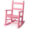 imageOutvita Outdoor Childrens Rocking Chair AllWeather Wooden Porch Rocker with High Backrest Ideal for Garden Yard and Balcony Patio Rocking Chair Suitable for Kids Ages 36PinkPink