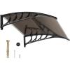 imageOutvita Window Awnings for Doors Canopy 40x40 Polycarbonate Cover Front Door Outdoor Patio Awning Canopy UV Rain Snow Sunlight Protection Hollow Sheet Brown Board ampamp Black Bracket ALYP0338