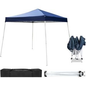 imageOutvita 5x5 Pop Up Canopy Tent Ez Up Outdoor Canopy Tent Instant Shelter with Carry Bag Straight Legs Patio Balcony Porch Backyard Garden10x10blue