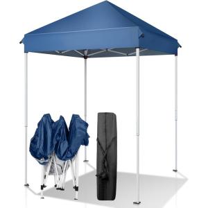 imageOutvita 5x5 Pop Up Canopy Tent Ez Up Outdoor Canopy Tent Instant Shelter with Carry Bag Straight Legs Patio Balcony Porch Backyard Garden5x5blue