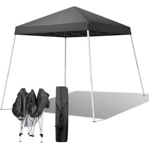 imageOutvita 5x5 Pop Up Canopy Tent Ez Up Outdoor Canopy Tent Instant Shelter with Carry Bag Straight Legs Patio Balcony Porch Backyard Garden6x6gray