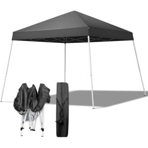 imageOutvita 5x5 Pop Up Canopy Tent Ez Up Outdoor Canopy Tent Instant Shelter with Carry Bag Straight Legs Patio Balcony Porch Backyard Garden78x78gray