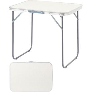 imageOutvita 6ft Portable Folding Camping Table Outdoor Waterproof Adjustable Height Table Aluminum Lightweight Suitcase Foldable Table for Picnic BBQ Beach DiningSilver