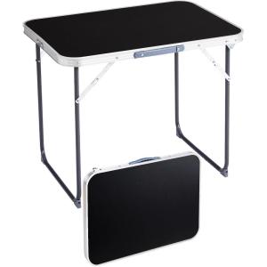 imageOutvita 6ft Portable Folding Camping Table Outdoor Waterproof Adjustable Height Table Aluminum Lightweight Suitcase Foldable Table for Picnic BBQ Beach DiningBlack