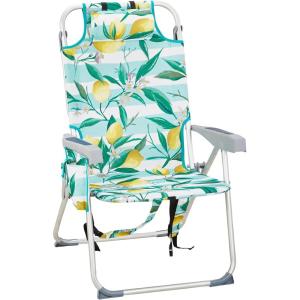 imageOutvita Backpack Beach Chair 5 Level Adjustable Positions Beach Chair with Back Storage Bag Cooler Pouch and Side Bags for Beach Poolside LawnLemon
