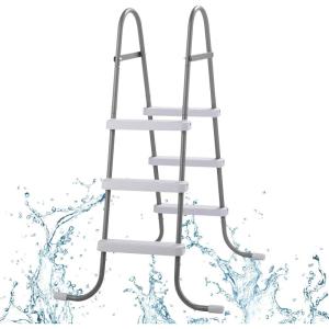 imageOutvita Metal Frame Above Ground Swimming Pool Entry 2 Step Exit Ladder for 33quot High Wall Pools 300 Pound Capacity3Step
