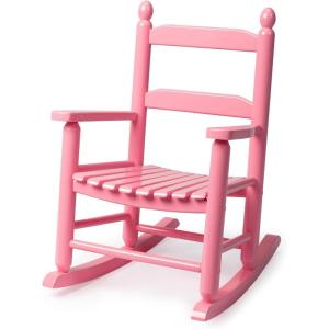 imageOutvita Outdoor Childrens Rocking Chair AllWeather Wooden Porch Rocker with High Backrest Ideal for Garden Yard and Balcony Patio Rocking Chair Suitable for Kids Ages 36PinkPink