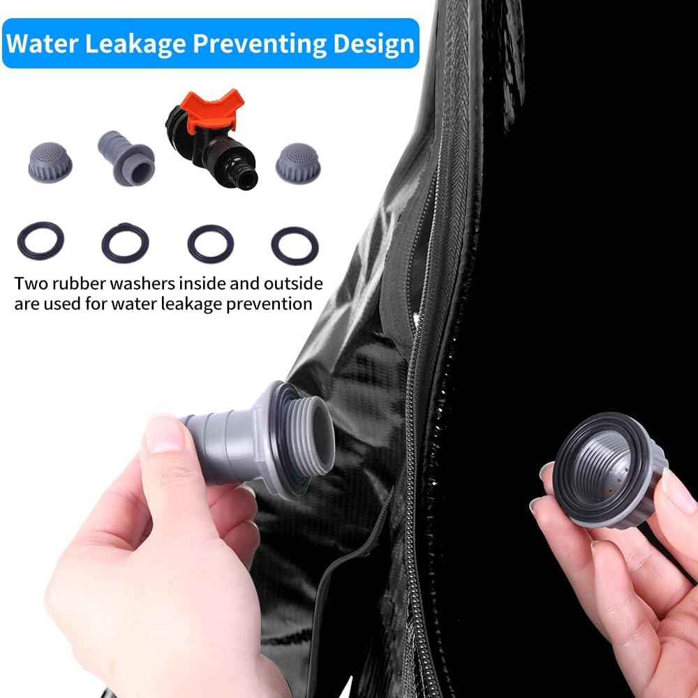 imageOutvita 132 Gallon Collapsible Rain Barrel Large Garden Water Storage Tank Portable Folding Rainwater Collector Water Catcher with Filter Overflow Kit Faucet GreenBlack