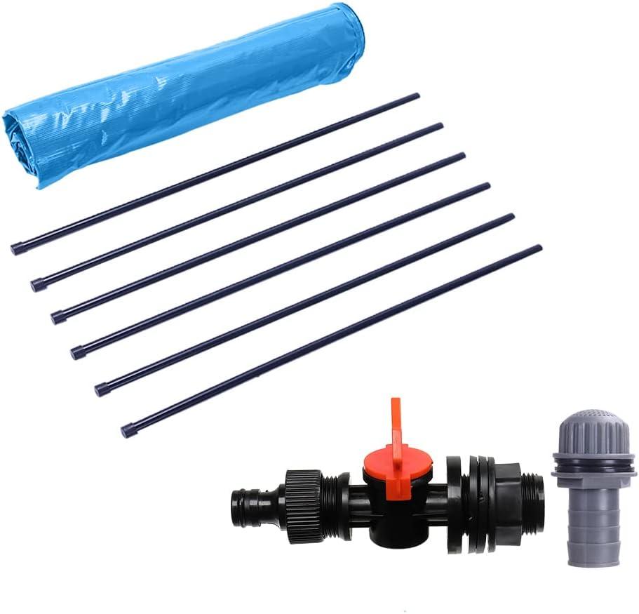 imageOutvita 132 Gallon Collapsible Rain Barrel Large Garden Water Storage Tank Portable Folding Rainwater Collector Water Catcher with Filter Overflow Kit Faucet GreenBlue