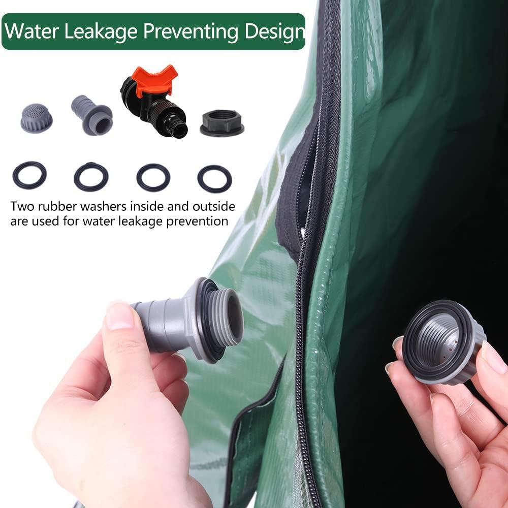 imageOutvita 132 Gallon Collapsible Rain Barrel Large Garden Water Storage Tank Portable Folding Rainwater Collector Water Catcher with Filter Overflow Kit Faucet GreenGreen