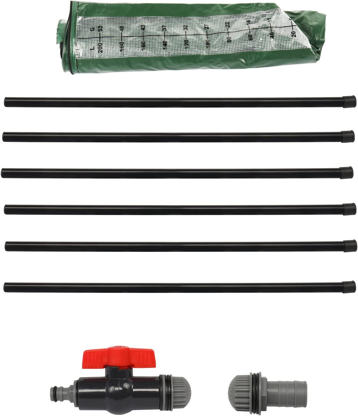 imageOutvita 132 Gallon Collapsible Rain Barrel Large Garden Water Storage Tank Portable Folding Rainwater Collector Water Catcher with Filter Overflow Kit Faucet GreenGreen