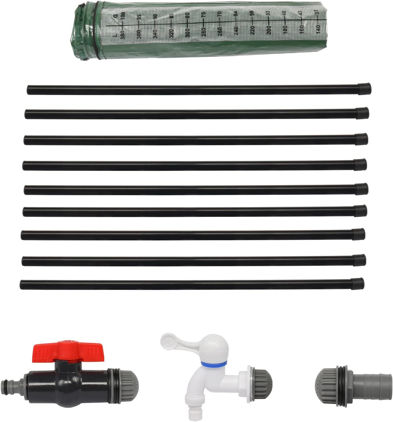 imageOutvita 132 Gallon Collapsible Rain Barrel Large Garden Water Storage Tank Portable Folding Rainwater Collector Water Catcher with Filter Overflow Kit Faucet GreenGreen