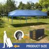 imageOutvita 10x10ft Ez Pop Up Canopy Portable Instant Canopy Tent with 2pcs SideWalls and 4pcs Camping Upright Poles for Outdoor Events Party Wedding BirthdayGraduation Gray10x30blue