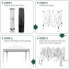imageOutvita 10x10ft Ez Pop Up Canopy Portable Instant Canopy Tent with 2pcs SideWalls and 4pcs Camping Upright Poles for Outdoor Events Party Wedding BirthdayGraduation Gray10x10white