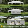 imageOutvita 10x10ft Ez Pop Up Canopy Portable Instant Canopy Tent with 2pcs SideWalls and 4pcs Camping Upright Poles for Outdoor Events Party Wedding BirthdayGraduation Gray10x20white