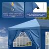 imageOutvita 10x10ft Ez Pop Up Canopy Portable Instant Canopy Tent with 2pcs SideWalls and 4pcs Camping Upright Poles for Outdoor Events Party Wedding BirthdayGraduation Gray10x30blue