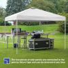 imageOutvita 10x10ft Ez Pop Up Canopy Portable Instant Canopy Tent with 2pcs SideWalls and 4pcs Camping Upright Poles for Outdoor Events Party Wedding BirthdayGraduation Gray10x10white2pcs walls