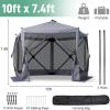imageOutvita 10x10ft Instant PopUp Screen Tent  Outdoor Gazebo Canopy with Mosquito Netting ampamp Carrying Bag  Versatile Pavilion Tent for Patios and Events1010FTGray