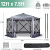 imageOutvita 10x10ft Instant PopUp Screen Tent  Outdoor Gazebo Canopy with Mosquito Netting ampamp Carrying Bag  Versatile Pavilion Tent for Patios and Events1212FTGray