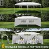 imageOutvita 10x20ft Pop Up Canopy with 6 SideWalls Ez Pop Up Portable Instant Canopy Tent for Outdoor Events Party Wedding BirthdayGraduation WhiteWhite