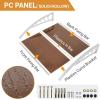 imageOutvita 118quotx38quot Window Awning Canopy Polycarbonate Front Door Patio Cover for UV Rain Snow ampamp Sunlight Protection Stylish Brown Panel with Black BracketBrownWhite