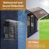imageOutvita 118quotx38quot Window Awning Canopy Polycarbonate Front Door Patio Cover for UV Rain Snow ampamp Sunlight Protection Stylish Brown Panel with Black BracketBrownBlack