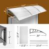 imageOutvita 118quotx38quot Window Awning Canopy Polycarbonate Front Door Patio Cover for UV Rain Snow ampamp Sunlight Protection Stylish Brown Panel with Black BracketWhiteGray