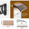 imageOutvita 118quotx38quot Window Awning Canopy Polycarbonate Front Door Patio Cover for UV Rain Snow ampamp Sunlight Protection Stylish Brown Panel with Black BracketBrownBlack