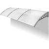 imageOutvita 118quotx38quot Window Awning Canopy Polycarbonate Front Door Patio Cover for UV Rain Snow ampamp Sunlight Protection Stylish Brown Panel with Black BracketWhiteGray