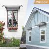 imageOutvita 118quotx38quot Window Awning Canopy Polycarbonate Front Door Patio Cover for UV Rain Snow ampamp Sunlight Protection Stylish Brown Panel with Black BracketWhiteBlack