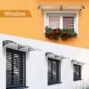 imageOutvita 118quotx38quot Window Awning Canopy Polycarbonate Front Door Patio Cover for UV Rain Snow ampamp Sunlight Protection Stylish Brown Panel with Black BracketWhiteBlack