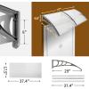 imageOutvita 118quotx38quot Window Awning Canopy Polycarbonate Front Door Patio Cover for UV Rain Snow ampamp Sunlight Protection Stylish Brown Panel with Black BracketWhiteGray