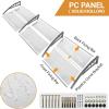 imageOutvita 118quotx38quot Window Awning Canopy Polycarbonate Front Door Patio Cover for UV Rain Snow ampamp Sunlight Protection Stylish Brown Panel with Black BracketWhiteGray
