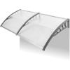 imageOutvita 118quotx38quot Window Awning Canopy Polycarbonate Front Door Patio Cover for UV Rain Snow ampamp Sunlight Protection Stylish Brown Panel with Black BracketWhiteGray