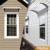 imageOutvita 118quotx38quot Window Awning Canopy Polycarbonate Front Door Patio Cover for UV Rain Snow ampamp Sunlight Protection Stylish Brown Panel with Black BracketWhiteBlack