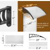 imageOutvita 118quotx38quot Window Awning Canopy Polycarbonate Front Door Patio Cover for UV Rain Snow ampamp Sunlight Protection Stylish Brown Panel with Black BracketWhiteBlack