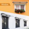 imageOutvita 118quotx38quot Window Awning Canopy Polycarbonate Front Door Patio Cover for UV Rain Snow ampamp Sunlight Protection Stylish Brown Panel with Black BracketBrownBlack