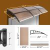 imageOutvita 118quotx38quot Window Awning Canopy Polycarbonate Front Door Patio Cover for UV Rain Snow ampamp Sunlight Protection Stylish Brown Panel with Black BracketBrownBlack