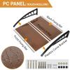 imageOutvita 118quotx38quot Window Awning Canopy Polycarbonate Front Door Patio Cover for UV Rain Snow ampamp Sunlight Protection Stylish Brown Panel with Black BracketBrownBlack