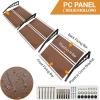 imageOutvita 118quotx38quot Window Awning Canopy Polycarbonate Front Door Patio Cover for UV Rain Snow ampamp Sunlight Protection Stylish Brown Panel with Black BracketBrownBlack