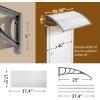 imageOutvita 118quotx38quot Window Awning Canopy Polycarbonate Front Door Patio Cover for UV Rain Snow ampamp Sunlight Protection Stylish Brown Panel with Black BracketWhiteGray