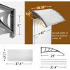 imageOutvita 118quotx38quot Window Awning Canopy Polycarbonate Front Door Patio Cover for UV Rain Snow ampamp Sunlight Protection Stylish Brown Panel with Black BracketWhiteGray