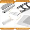imageOutvita 118quotx38quot Window Awning Canopy Polycarbonate Front Door Patio Cover for UV Rain Snow ampamp Sunlight Protection Stylish Brown Panel with Black BracketWhiteGray