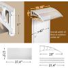 imageOutvita 118quotx38quot Window Awning Canopy Polycarbonate Front Door Patio Cover for UV Rain Snow ampamp Sunlight Protection Stylish Brown Panel with Black BracketWhiteWhite