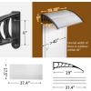imageOutvita 118quotx38quot Window Awning Canopy Polycarbonate Front Door Patio Cover for UV Rain Snow ampamp Sunlight Protection Stylish Brown Panel with Black BracketWhiteBlack