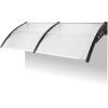 imageOutvita 118quotx38quot Window Awning Canopy Polycarbonate Front Door Patio Cover for UV Rain Snow ampamp Sunlight Protection Stylish Brown Panel with Black BracketWhiteBlack