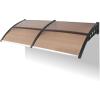 imageOutvita 118quotx38quot Window Awning Canopy Polycarbonate Front Door Patio Cover for UV Rain Snow ampamp Sunlight Protection Stylish Brown Panel with Black BracketBrownBlack