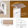 imageOutvita 118quotx38quot Window Awning Canopy Polycarbonate Front Door Patio Cover for UV Rain Snow ampamp Sunlight Protection Stylish Brown Panel with Black BracketBrownWhite